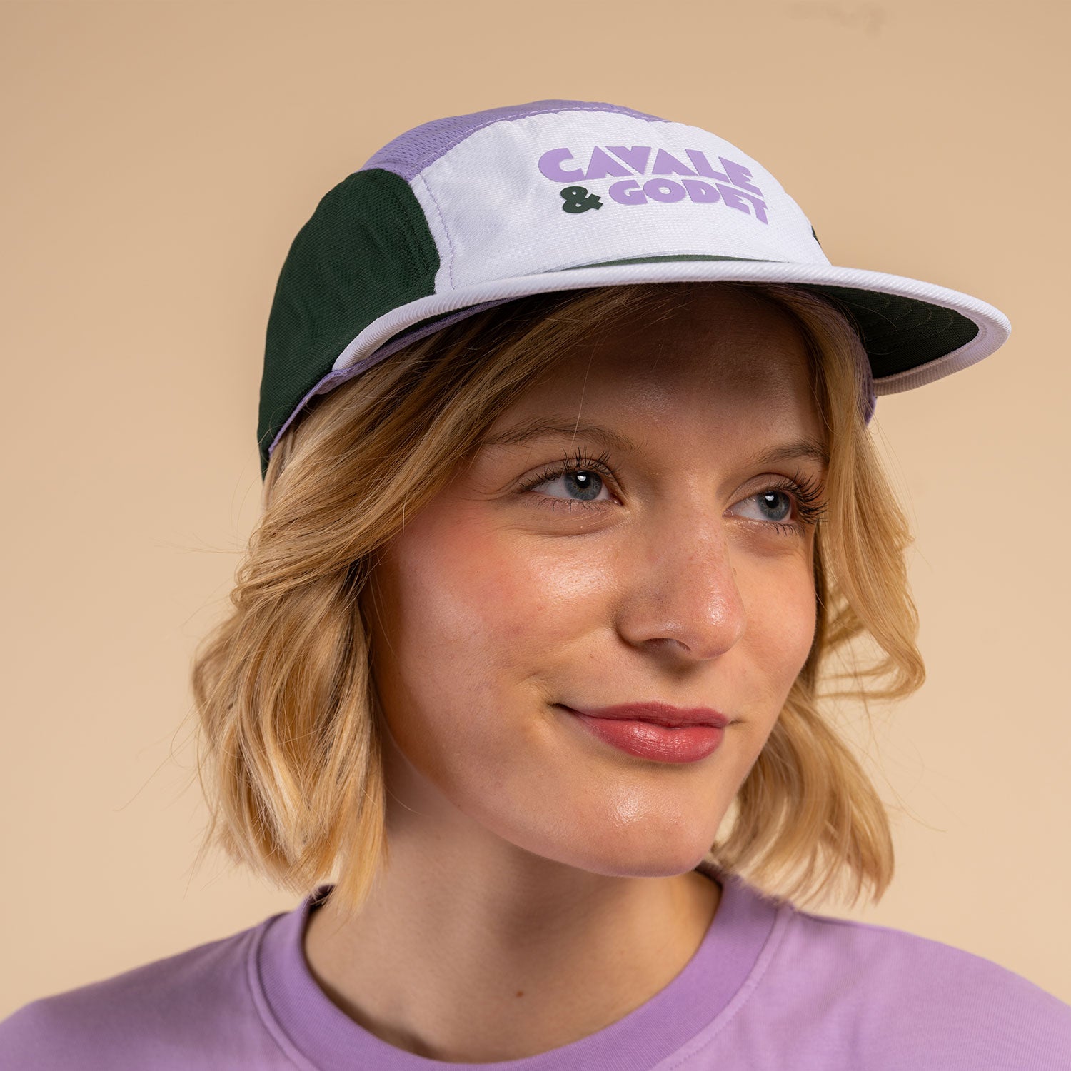Casquette 5 panel vert/violet