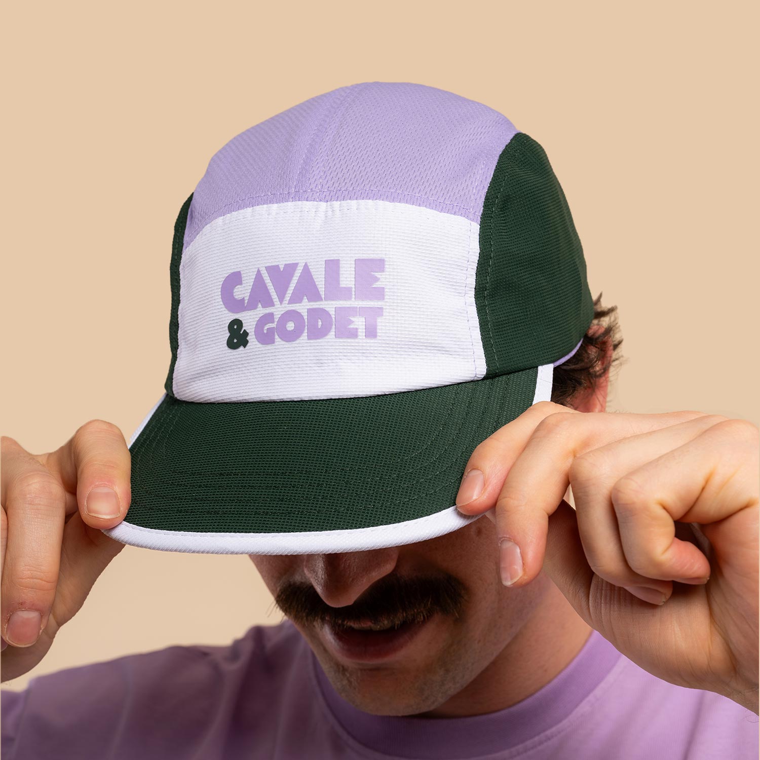 Casquette 5 panel vert/violet