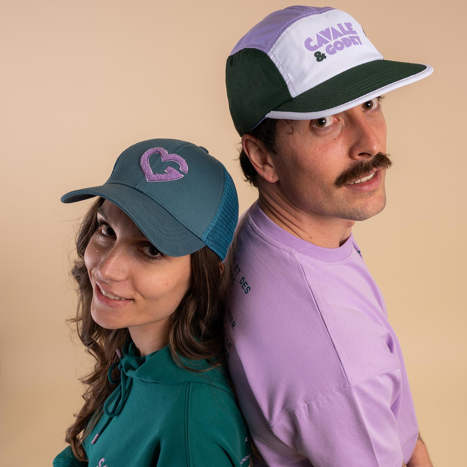 Casquette trucker cœur vert