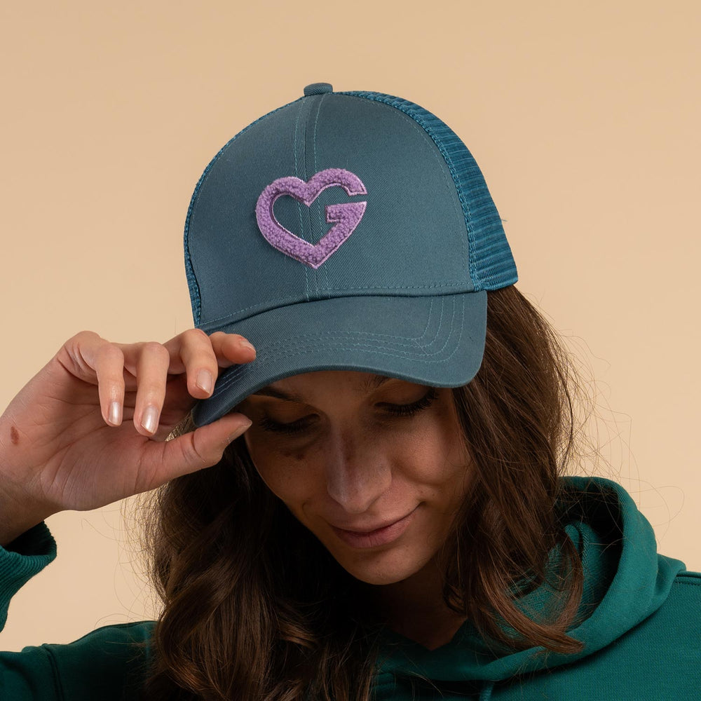 Casquette trucker cœur vert