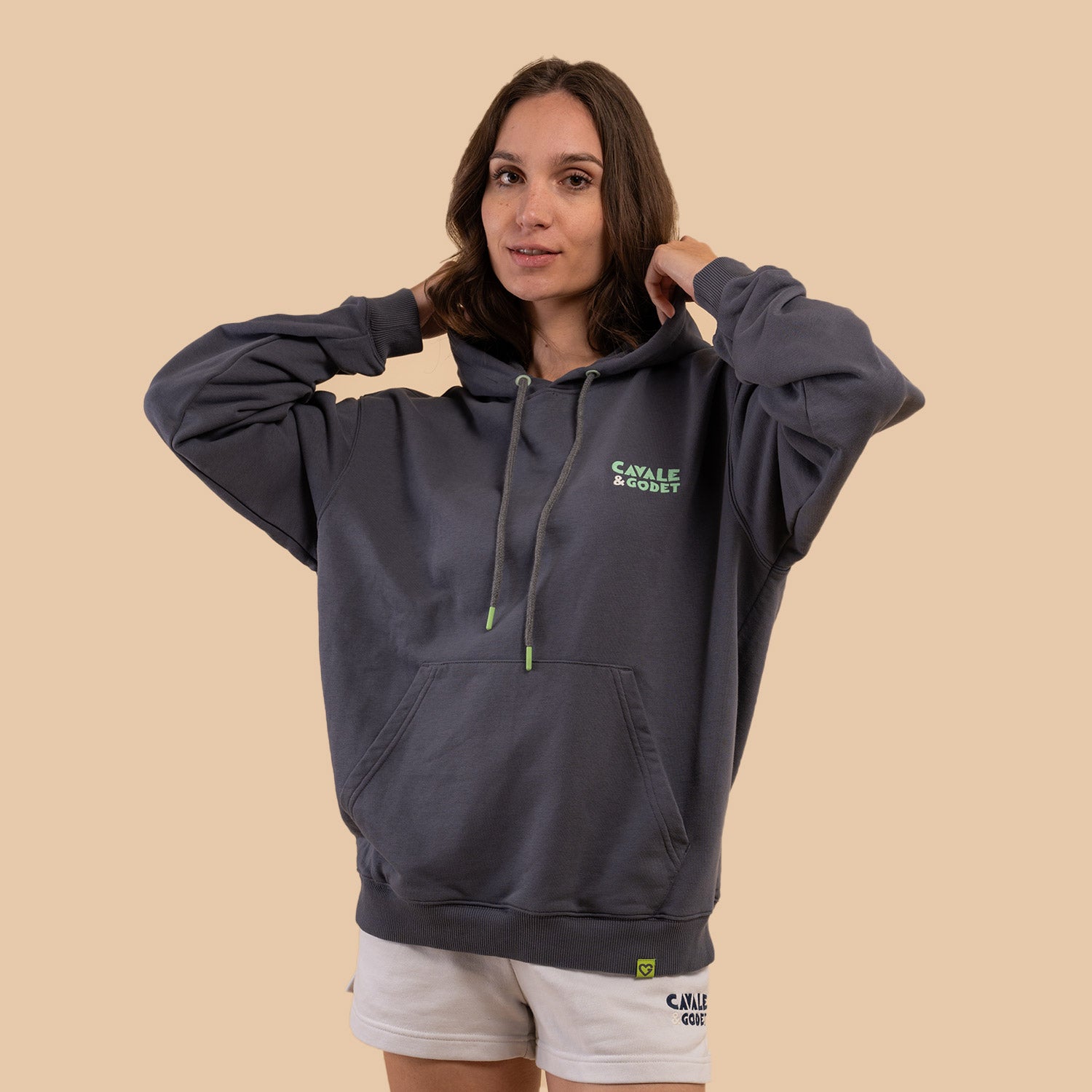 Hoodie ticket gris