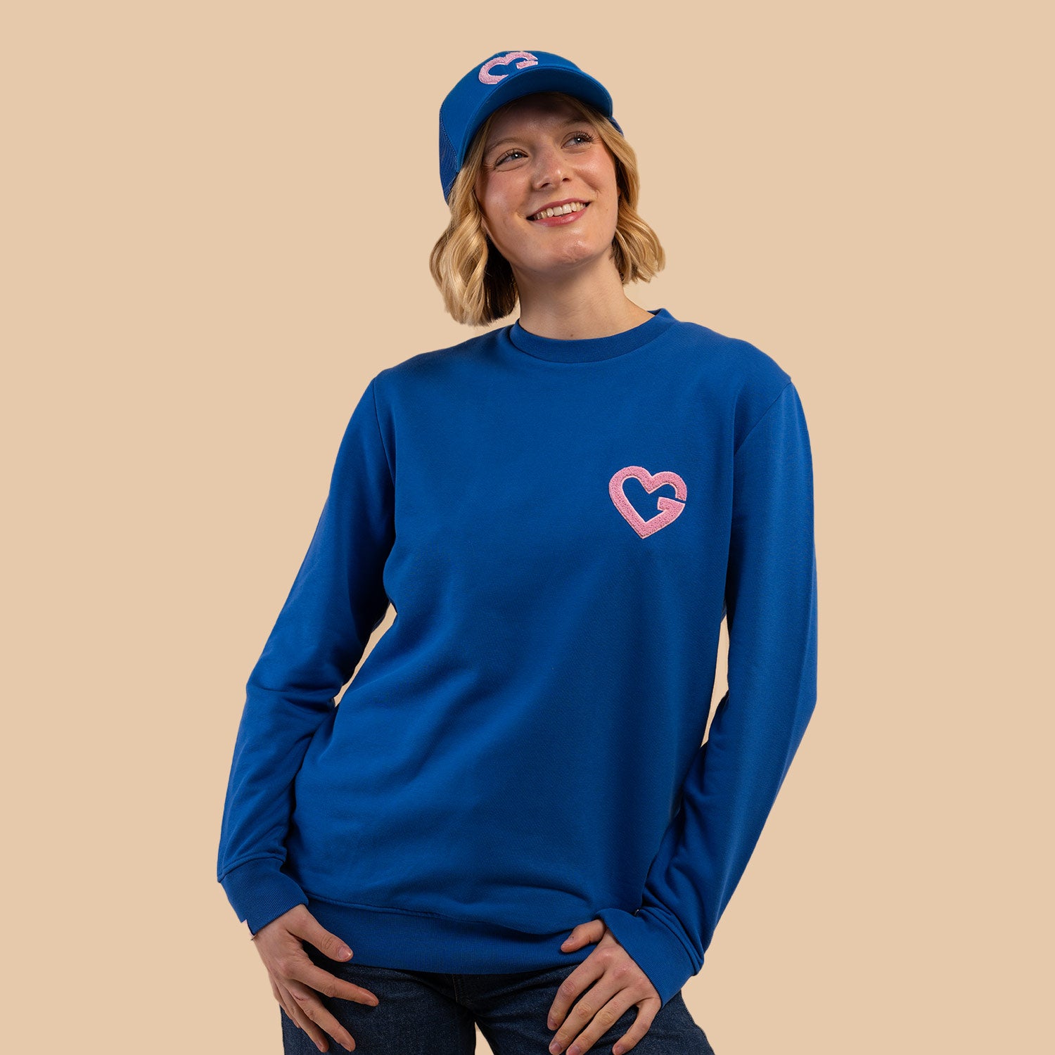 Sweat coeur bleu