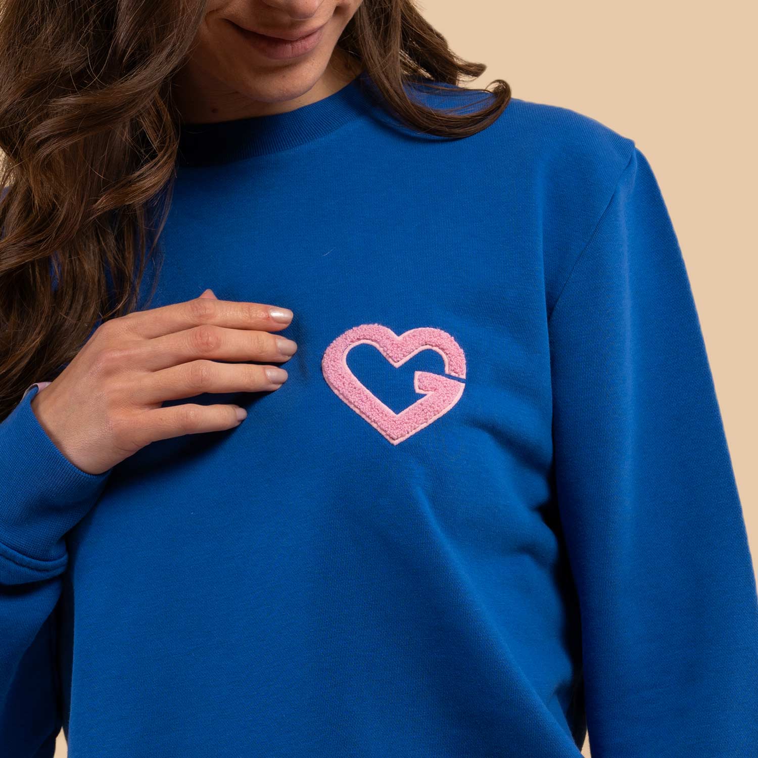 Sweat coeur bleu
