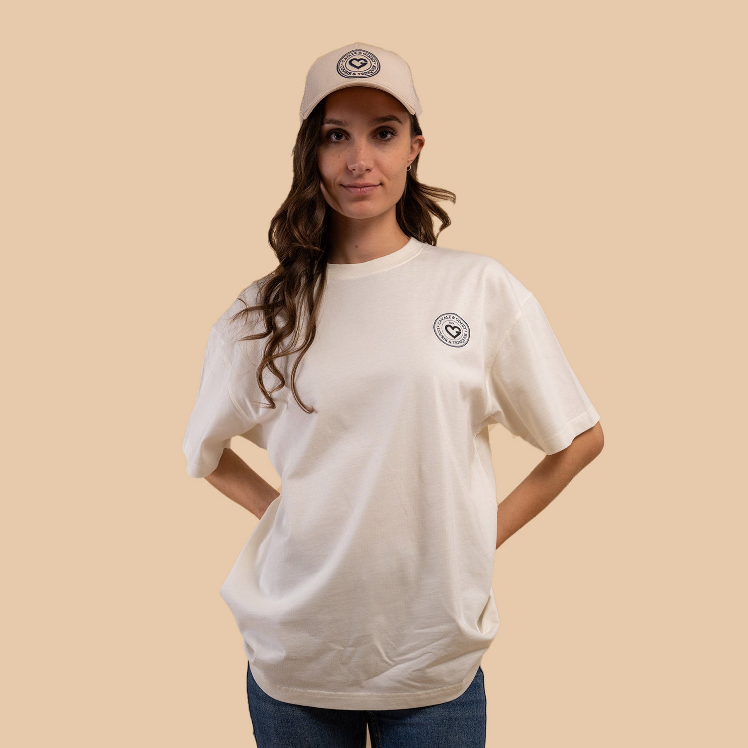 T-shirt loose "Courir & Trinquer"