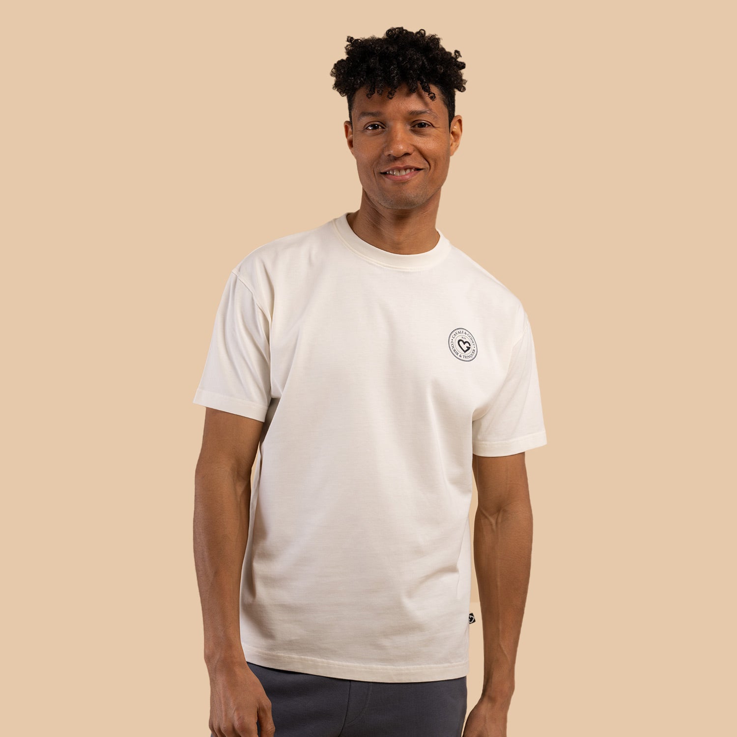 T-shirt loose "Courir & Trinquer" blanc