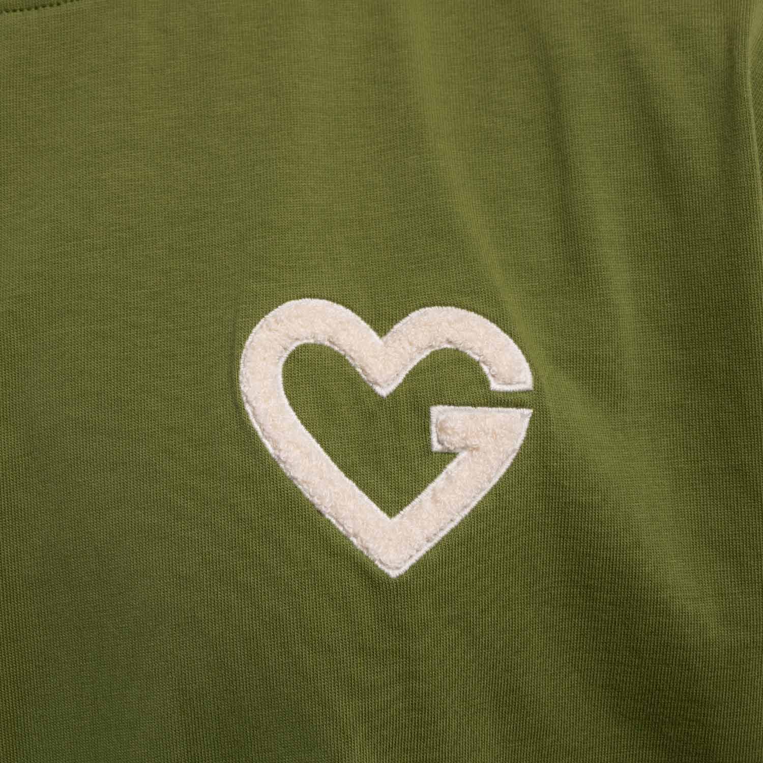 T-shirt loose coeur kaki