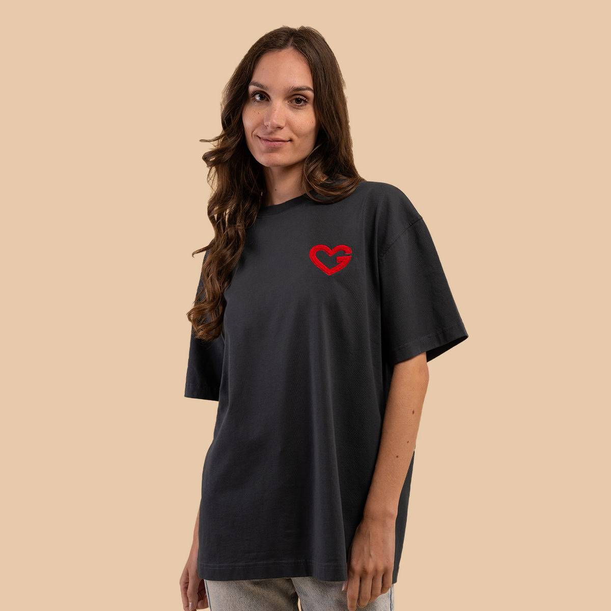 T-shirt loose cœur