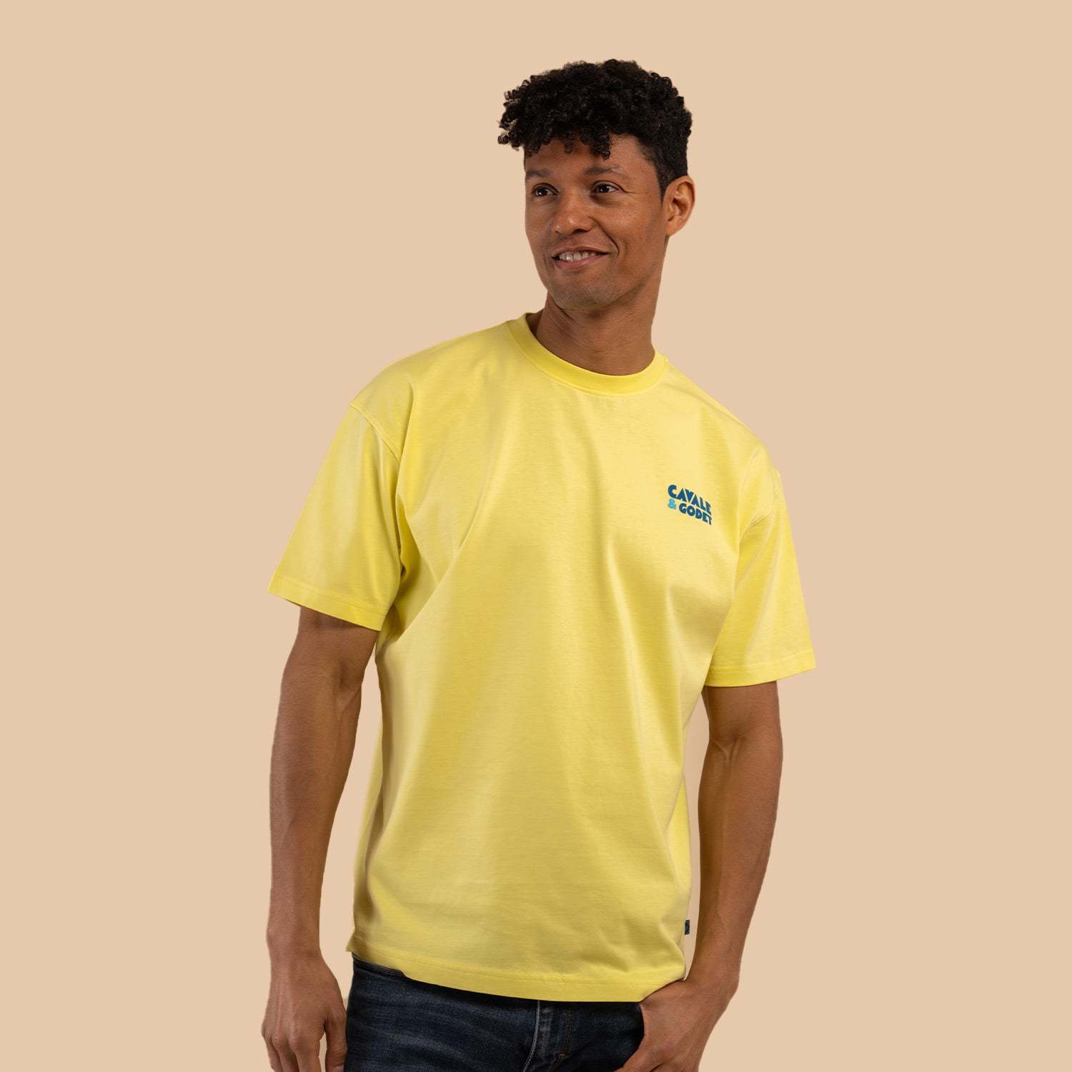 T-shirt loose ticket jaune