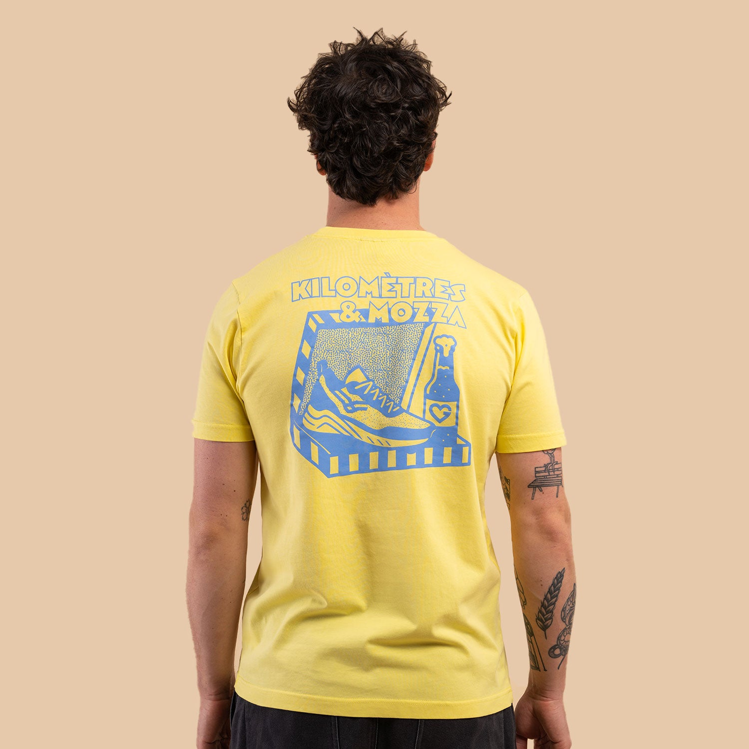 T-shirt regular "Km & Mozza" jaune